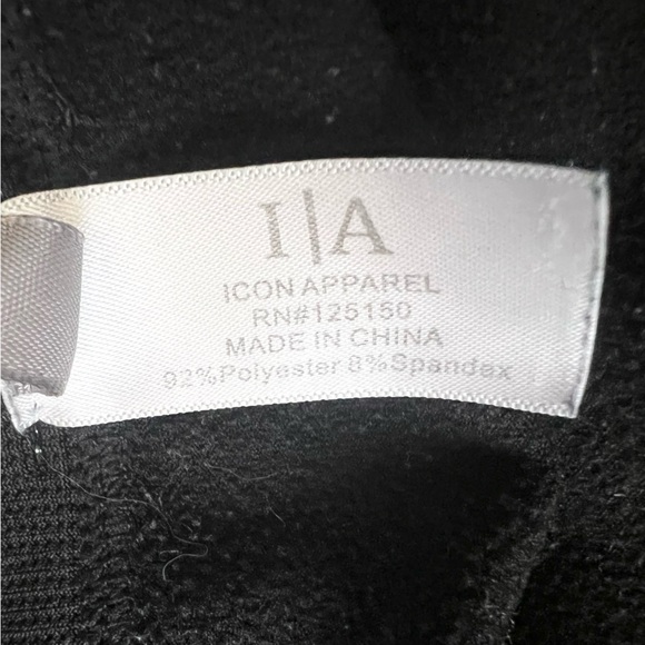 Icon Apparel Black Low Rise Cropped Leggings Size M/L Warm Stretch Layering Cozy - Picture 4 of 6